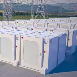 Rows of large battery energy storage
