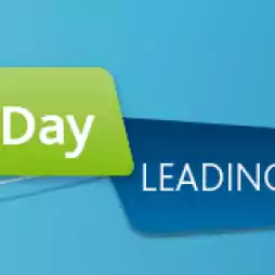 Banner with text '2018 Safety Day' and 'Leading with Safety' on a blue background with wave patterns.